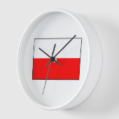 Horloge murale drapeau polonais (Angle)