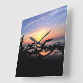 Horloge murale Driftwood Sunrise (Angle)