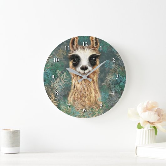 Horloge murale drôle avec Llama curieuse (Maison)