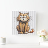 Horloge murale drôle de chat (Maison)