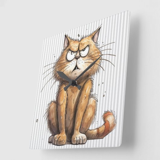 Horloge murale drôle de chat (Angle)