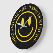 Horloge murale drôle de visage sourire (Angle)