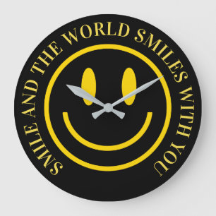 Horloge murale drôle de visage sourire