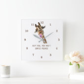 Horloge murale drôle Jouer Giraffe Smile - Votre t (Maison)