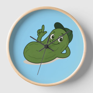 Horloge murale drôle Pickle – Cartoon de cornichon
