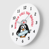 Horloge murale drôle pour infirmières avec un ping (Angle)