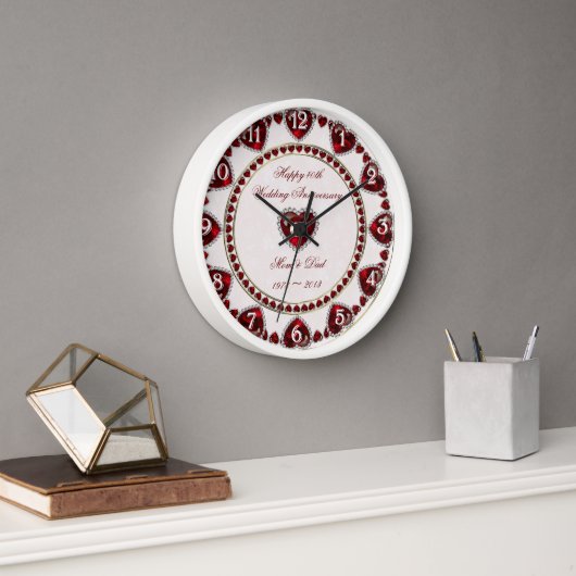 Horloge murale du 40e anniversaire du Mariage Dama (Bureau)