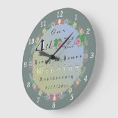 Horloge murale du 4e anniversaire du Mariage (Angle)