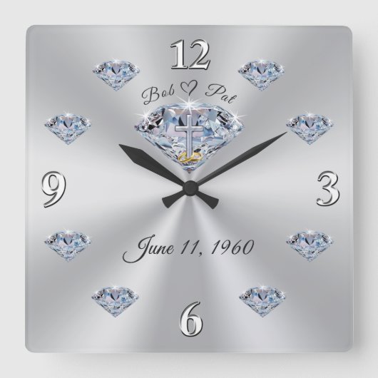 Horloge murale du 60e anniversaire pour Bob et Pat (Recto)