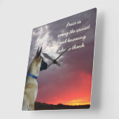 Horloge murale du berger allemand avec devis (Angle)