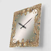 Horloge murale du cadre orné or (Angle)