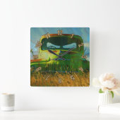 Horloge murale du camion de ferme verte (Maison)