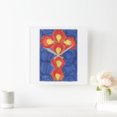 Horloge murale du Carré Cross Motif (Maison)