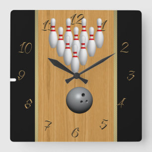 Horloge murale du carré de Bowling