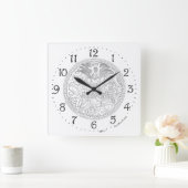 Horloge murale du Carré de dragon chinois (Maison)