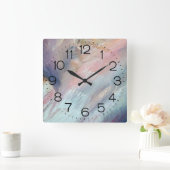 Horloge murale du Carré de Motif de peinture Abstr (Maison)