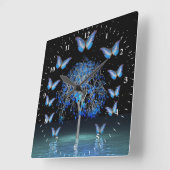 Horloge murale du Carré de papillon Crystal Tree (Angle)