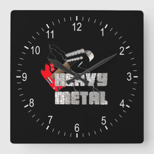 Horloge murale du carré métallique lourd