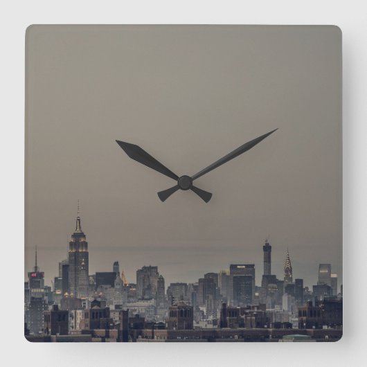 Horloge murale du Carré Skyline de New York (Recto)