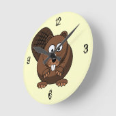 Horloge murale du castor de dessin (Angle)