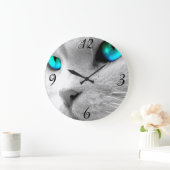 Horloge murale du chat aux yeux bleus (Maison)