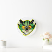 Horloge murale du chat de dessin fluorescent (Maison)