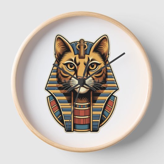 Horloge murale du chat du pharaon égyptien (Recto)