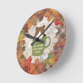 Horloge murale du chat en pause automne (Angle)