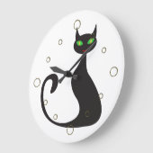 Horloge murale du chat noir moderne (Angle)