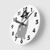 Horloge murale du chat pirate (Angle)