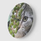 Horloge murale du chaton caché (Angle)