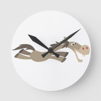 Horloge murale du cheval de caricature molle