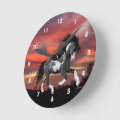 Horloge murale du Cheval de Peinture sauvage (Angle)