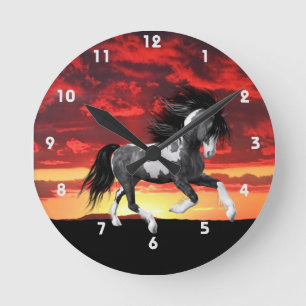 Horloge murale du Cheval de Peinture sauvage