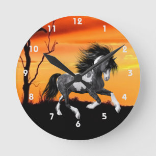 Horloge murale du Cheval de Peinture sauvage