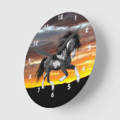 Horloge murale du Cheval de Peinture sauvage (Angle)