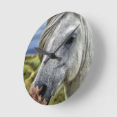 Horloge murale du cheval gris / blanc (Angle)