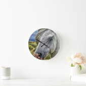 Horloge murale du cheval gris / blanc (Maison)