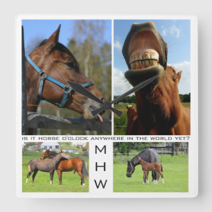 Horloge murale du cheval personnalisé