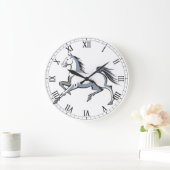 Horloge murale du cheval stylisé (Maison)