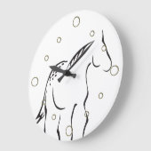 Horloge murale du cheval stylisé (Angle)