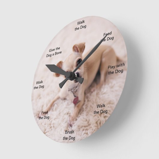 Horloge murale du chien Chihuahua (Angle)