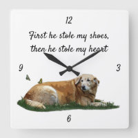 Horloge murale du chien de race mixte du Labrador
