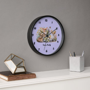 Horloge murale du Chihuahuas aux cheveux longs