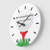 Horloge murale du club de golf, 10" - Blanc rond (Angle)