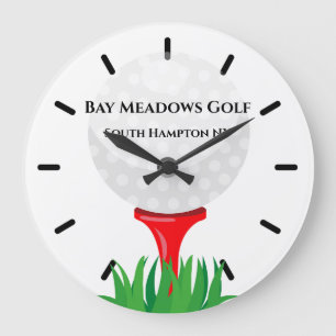 Horloge murale du club de golf, 10" - Blanc rond
