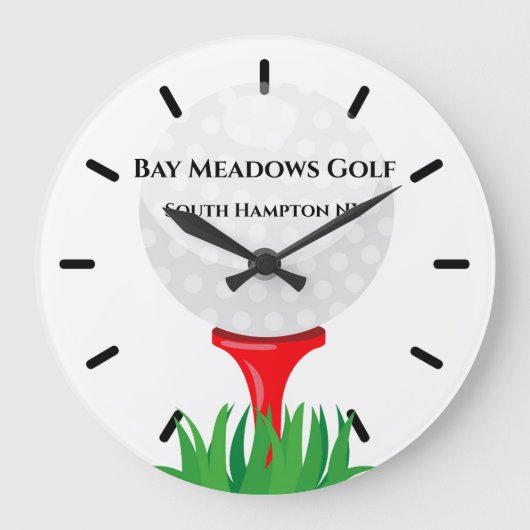 Horloge murale du club de golf, 10" - Blanc rond (Recto)