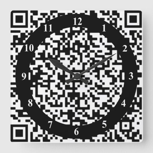 Horloge murale du code QR - Bac d'art et blanc (Recto)