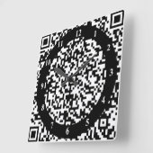Horloge murale du code QR - Bac d'art et blanc (Angle)