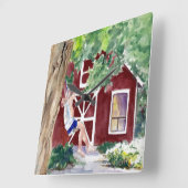 Horloge murale du concepteur - Fille sur aile - Aq (Angle)